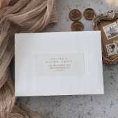 Minimaliserende Gold Typography Guest Adresetikett Sticker