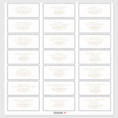 Minimaliserende Gold Typography Guest Adresetikett Sticker (Vel)