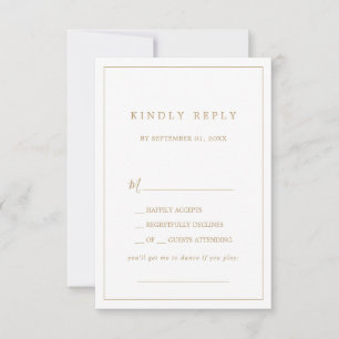 Minimaliserende Gold Typography Song Request RSVP Kaartje