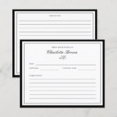 Minimaliserende grensafdruk Naam Recipcard (Voorkant / Achterkant)