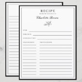 Minimaliserende grensafdruk Naam Recipcard (Voorkant / Achterkant)