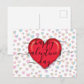 Minimaliserende Happy Valentijn-dag Feestdagenkaart (Voorkant / Achterkant)