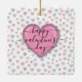 Minimaliserende Happy Valentijn-dag Keramisch Ornament (Achterkant)
