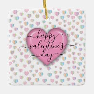 Minimaliserende Happy Valentijn-dag Keramisch Ornament