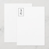 Minimaliserende hoek Initialen Professional Notitiekaartje (Voorkant / Achterkant)