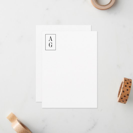 Minimaliserende hoek Initialen Professional Notitiekaartje (Voorkant / Achterkant in situ)