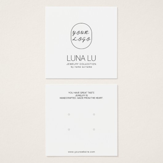 Minimaliserende juwelenkaart vierkante visitekaartjes (Voorkant /achterkant)