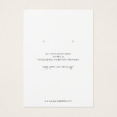 Minimaliserende juwelenkaart visitekaartje (Achterkant)