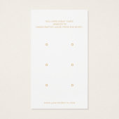 Minimaliserende juwelenkaart visitekaartje (Achterkant)