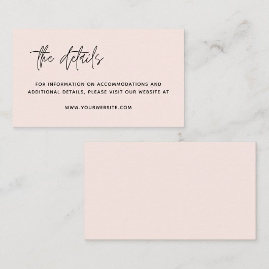 Minimaliserende Kaart met moderne huwelijksgegeven Plaatskaartje (Voorkant / Achterkant)