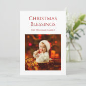 Minimaliserende kerstcadeautjes voor fotofeestdage feestdagenkaart (Staand voorkant)