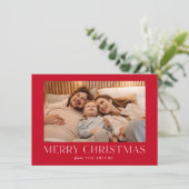 Minimaliserende kerstfeestdag voor feestdagen bedankkaart (Staand voorkant)