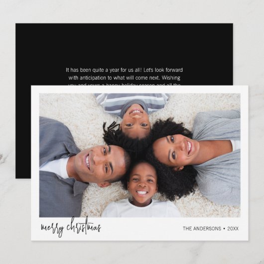 Minimaliserende kerstfeestdag voor feestdagen feestdagenkaart (Voorkant / Achterkant)