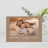 Minimaliserende kerstfeestelijke fotokaart bedankkaart (Staand voorkant)