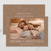 Minimaliserende kerstfeestelijke fotokaart bedankkaart (Voorkant / Achterkant)