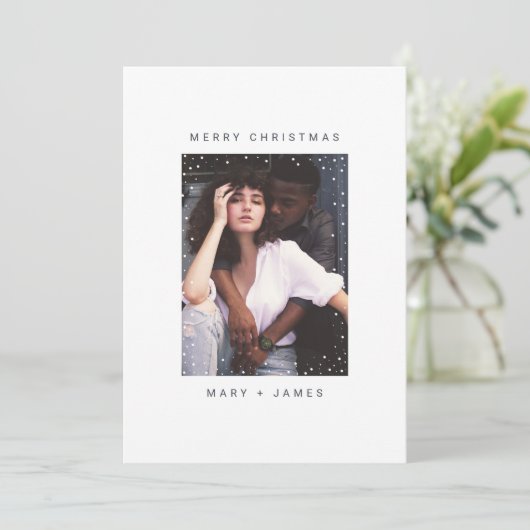 Minimaliserende kerstfoto kaart (Staand voorkant)