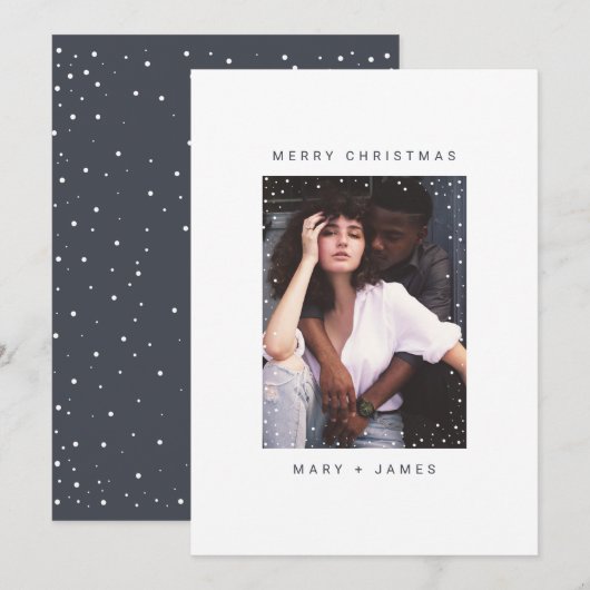 Minimaliserende kerstfoto kaart (Voorkant / Achterkant)