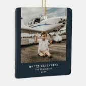 Minimaliserende kerstfoto keramisch ornament (Rechts)