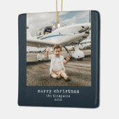 Minimaliserende kerstfoto keramisch ornament (Links)