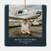 Minimaliserende kerstfoto keramisch ornament (Achterkant)