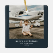 Minimaliserende kerstfoto keramisch ornament (Voorkant)