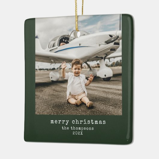 Minimaliserende kerstfoto keramisch ornament (Links)