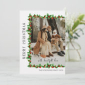 Minimaliserende kerstfotofeestkaart feestdagenkaart (Staand voorkant)