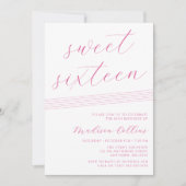 Minimaliserende lijnen Roze White Sweet 16 Kaart (Voorkant)