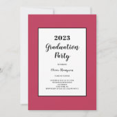 Minimaliserende magenta Graduation Party Kaart (Voorkant)