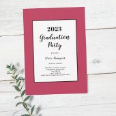 Minimaliserende magenta Graduation Party Kaart