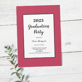 Minimaliserende magenta Graduation Party Kaart