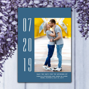 Minimaliserende Moderne Foto sparen de Datum Bla Save The Date