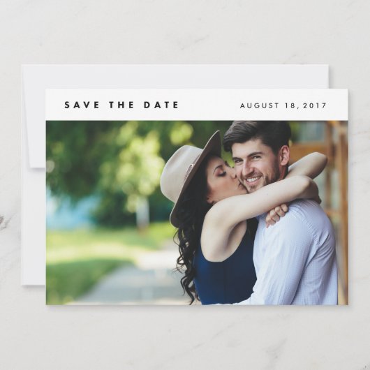 Minimaliserende Moderne Foto sparen de Datum Save The Date (Voorkant)