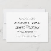 Minimaliserende Moderne Foto sparen de Datum Save The Date (Achterkant)