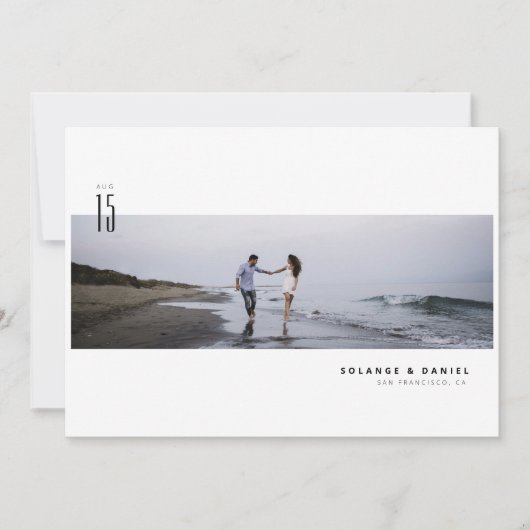 Minimaliserende Moderne Foto sparen de Datum Save The Date (Voorkant)