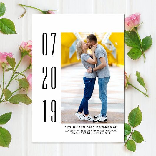 Minimaliserende Moderne Foto sparen de Datum | wit Save The Date