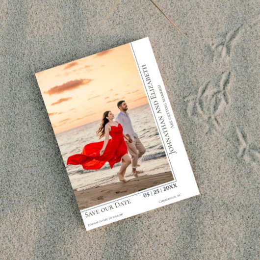 Minimaliserende Moderne Foto sparen de Datum | wit Save The Date