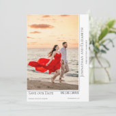 Minimaliserende Moderne Foto sparen de Datum | wit Save The Date (Staand voorkant)