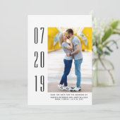 Minimaliserende Moderne Foto sparen de Datum | wit Save The Date (Staand voorkant)