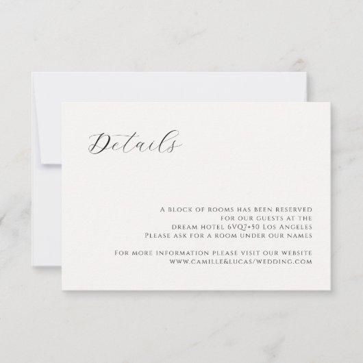 Minimaliserende moderne huwelijksakte RSVP kaartje (Voorkant)