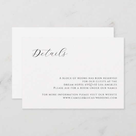 Minimaliserende moderne huwelijksakte RSVP kaartje (Voorkant / Achterkant)