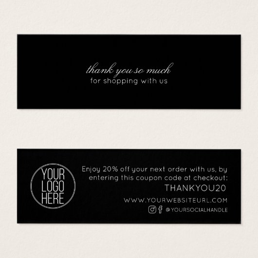 Minimaliserende Moderne Kortingen voor Bedankt van Mini Visitekaartjes (Voorkant /achterkant)