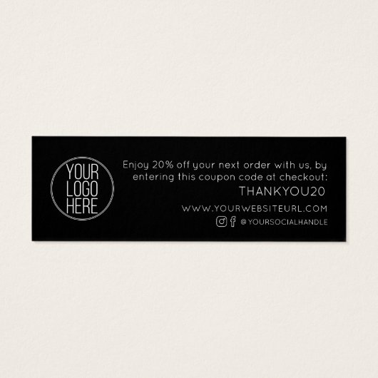 Minimaliserende Moderne Kortingen voor Bedankt van Mini Visitekaartjes (Achterkant)