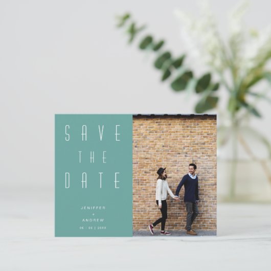 Minimaliserende Moderne Manuscript de Foto sparen  Briefkaart (Staand voorkant)