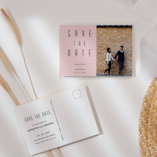 Minimaliserende Moderne Manuscript de Foto sparen Briefkaart