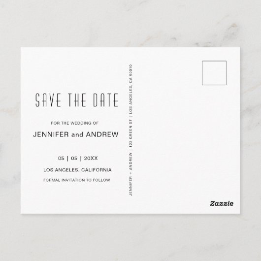 Minimaliserende Moderne Manuscript de Foto sparen  Briefkaart (Achterkant)