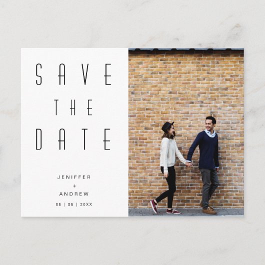 Minimaliserende Moderne Manuscript de Foto sparen  Briefkaart (Voorkant)