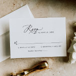 Minimaliserende moderne RSVP-Kaart voor kabelwedde RSVP Kaartje<br><div class="desc">Deze aanpasbare RSVP-kaart is ontworpen om te coördineren met ons moderne collectie voor calligrafische bruiloft. Deze kaart biedt een modern lettertype voor calligrafieken dat is gekoppeld aan een klastig lettertype voor serif en sans in zwart formaat en is perfect voor elk seizoen. Overeenkomende objecten beschikbaar.</div>