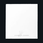 Minimaliserende Monogram handgeschakelde Initialen Notitieblok<br><div class="desc">Minimalistisch Notitieblok van Monogramhandgeschakelde Initialen</div>
