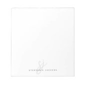Minimaliserende Monogram handgeschakelde Initialen Notitieblok (Voorkant)